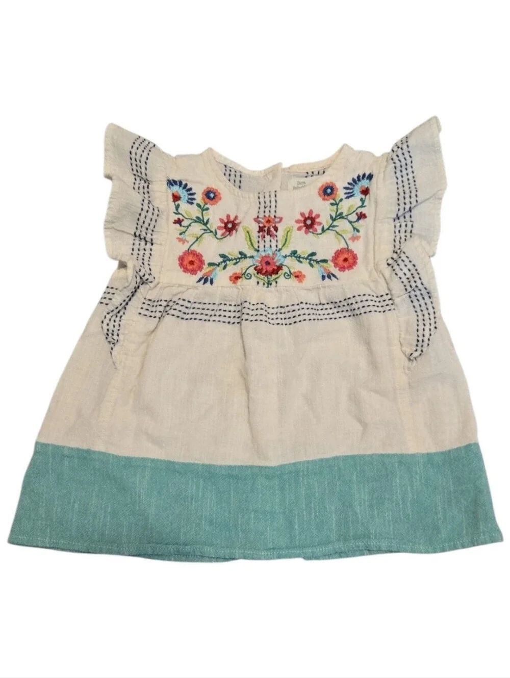 EC ZARA Baby Girl Floral Blouse With Embroidery